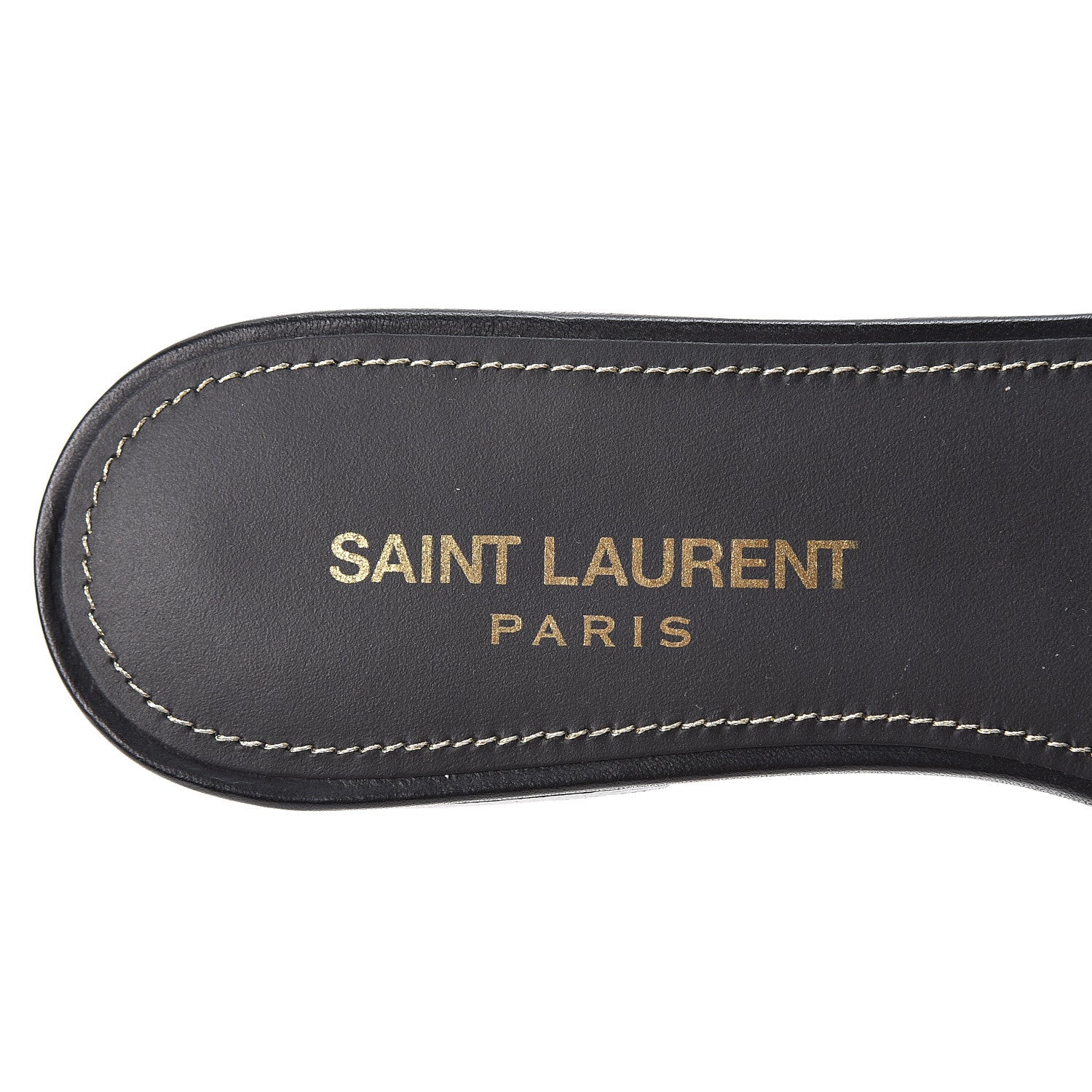 Saint Laurent Calfskin Nu Pied 05 Slide Sandals 37.5 Black 6 of 10