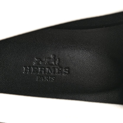 Hermes Epsom Womens Faubourg Loafers 38 White 7 of 9