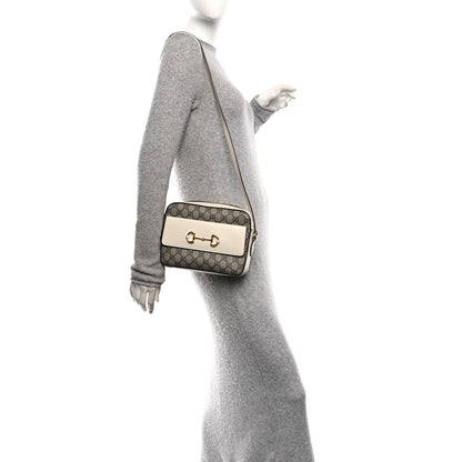 Gucci GG Supreme Monogram Small Horsebit 1955 Shoulder Bag Beige Mystic White 2 of 11