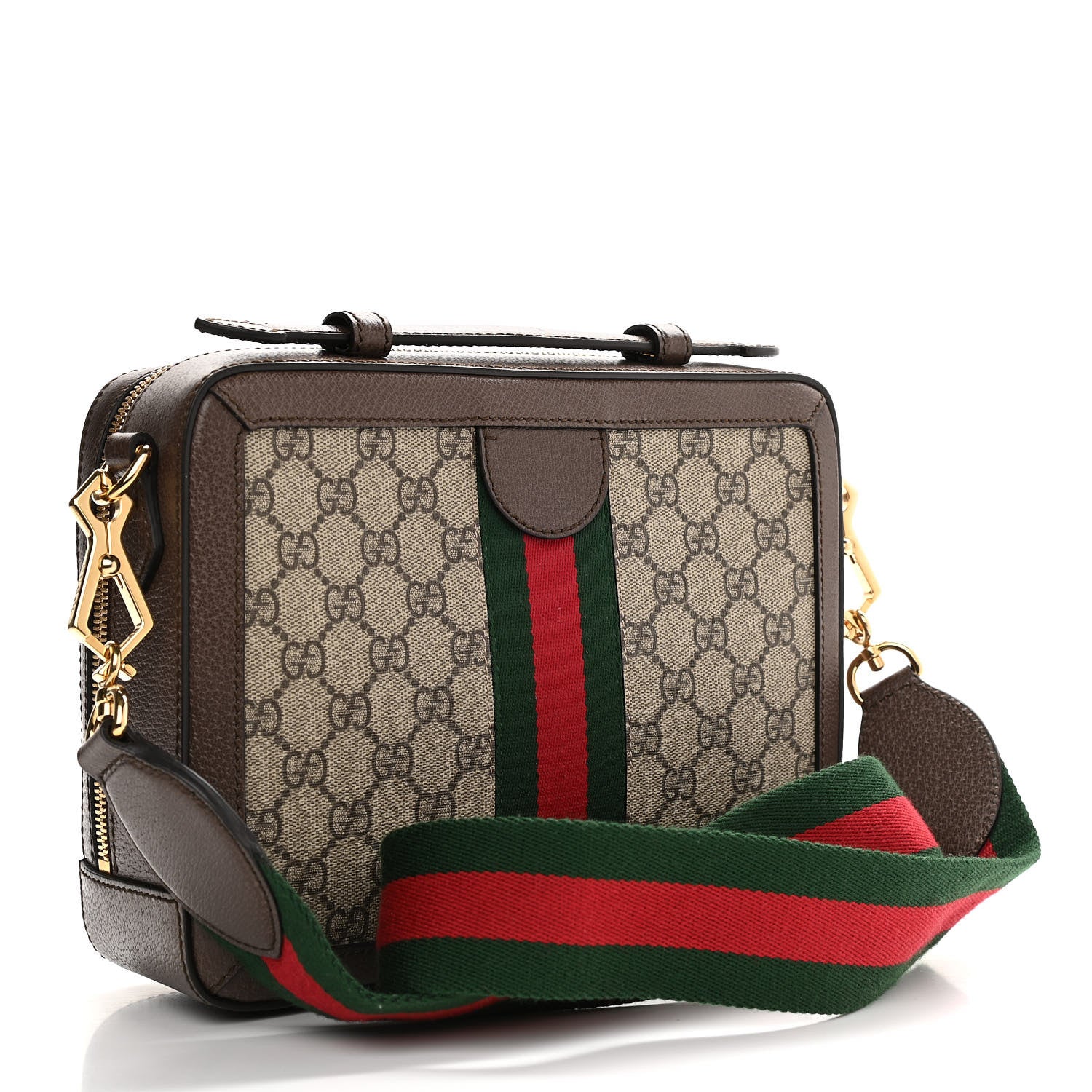 Gucci GG Supreme Web Small Ophidia Top Handle Shoulder Bag Brown 3 of 10