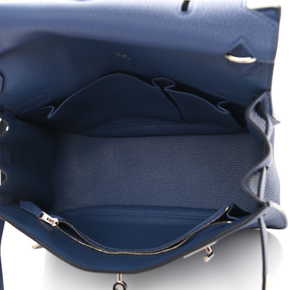 Hermes Taurillon Clemence Swift Jypsiere 28 Bleu Brighton 5 of 11