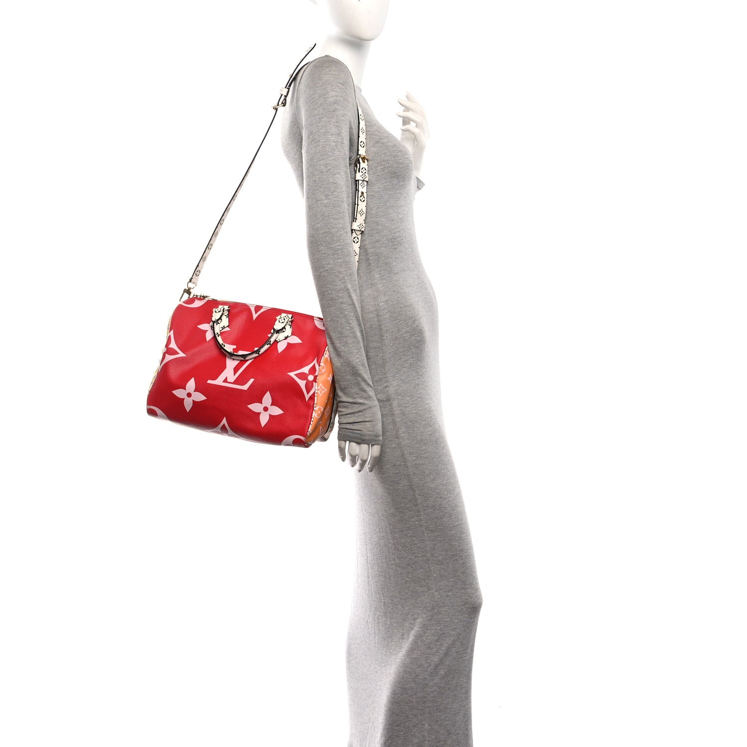 Louis Vuitton Monogram Giant Speedy Bandouliere 30 Rouge 2 of 9
