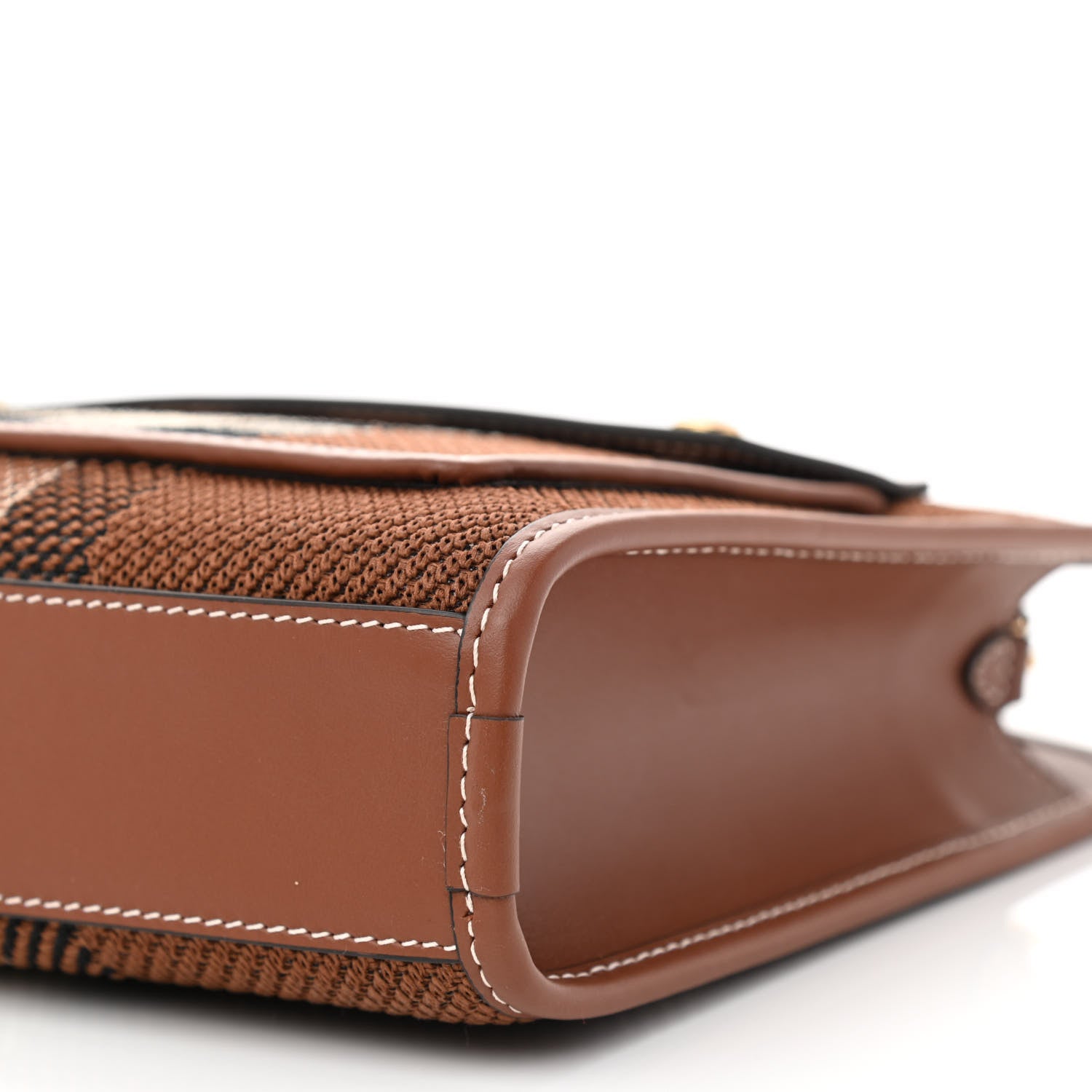 Burberry Canvas Calfskin Check Mini Pocket Bag Dark Birch Brown 8 of 8