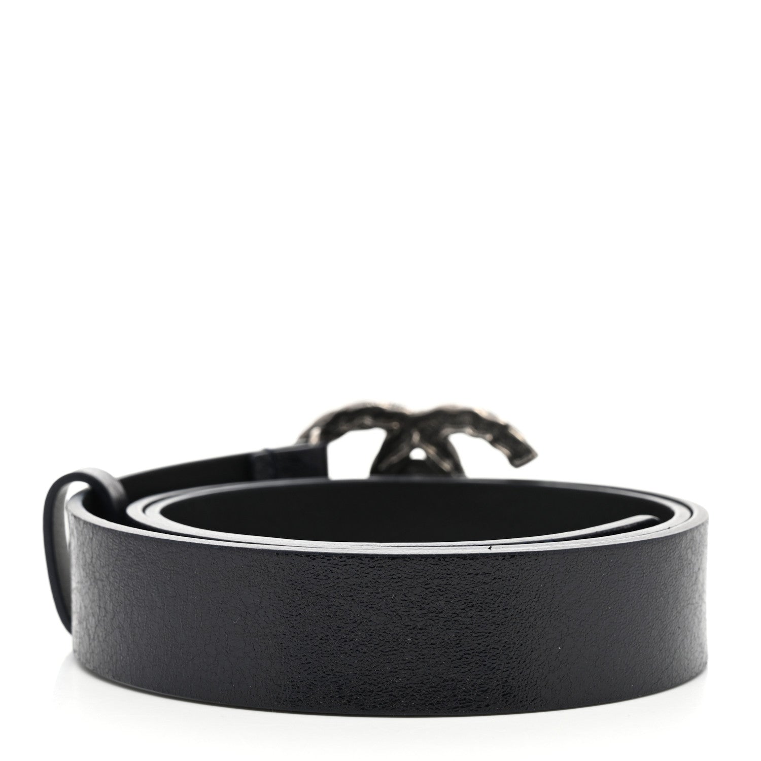 Chanel Glazed Calfskin CC Belt 85 34 Dark Navy 2 of 8