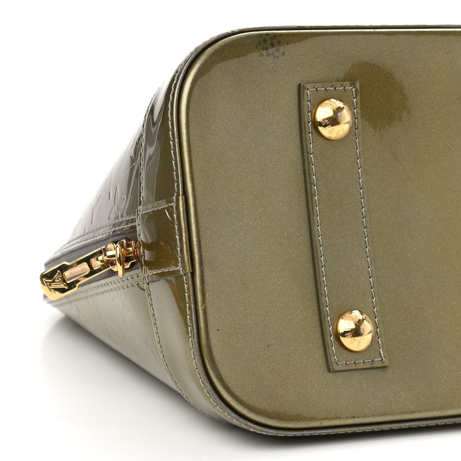 Louis Vuitton Vernis Alma PM Vert Bronze 13 of 14
