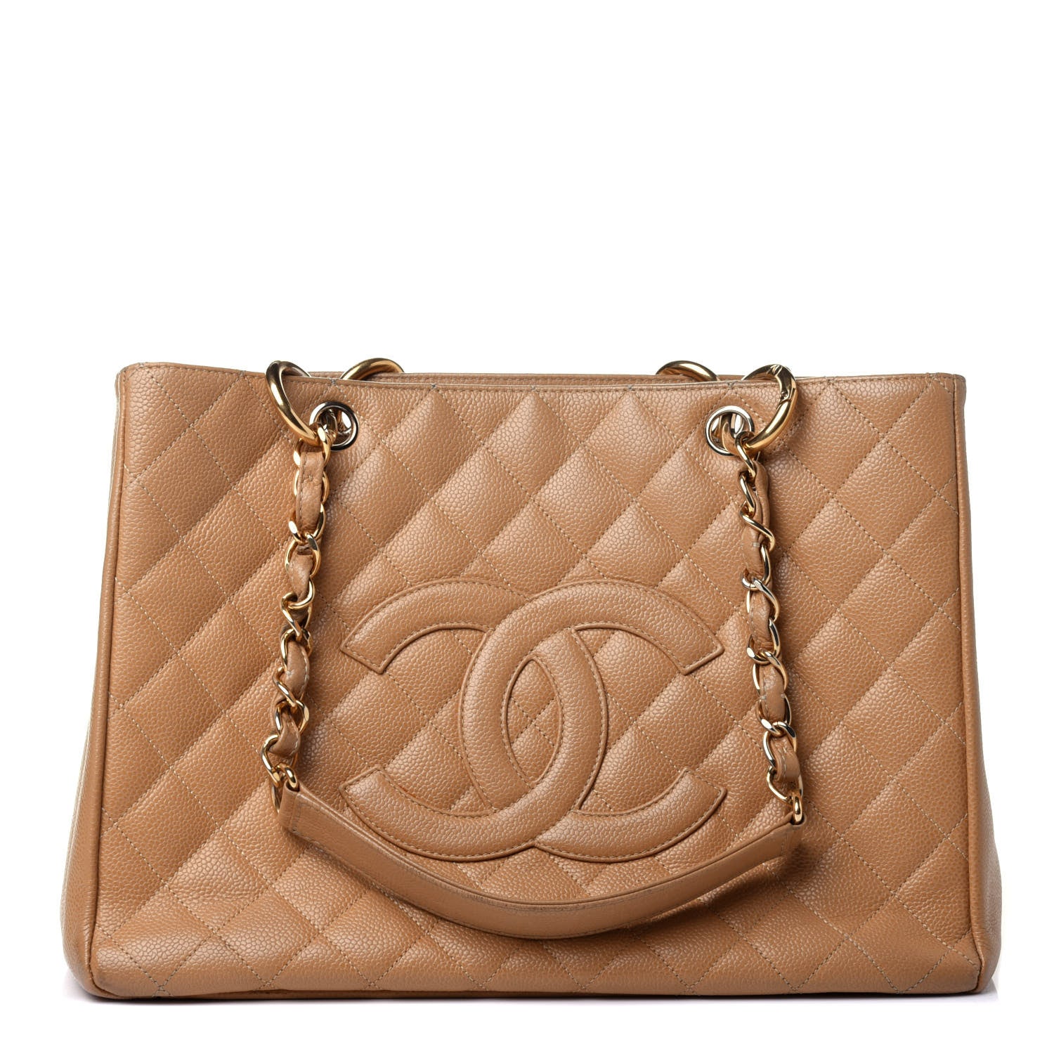 Chanel Caviar Quilted Grand Shopping Tote GST Dark Beige 1 of 5