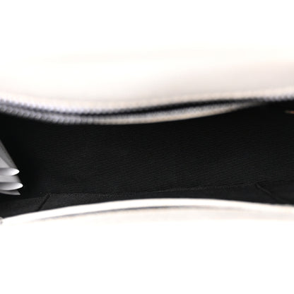 Off-White Saffiano Striped Mini Diag Binder Clip Bag White Black 5 of 10