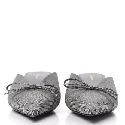 Balenciaga Fabric Check Tailoring Pointed Toe Knife 40mm Mules 39.5 Grey 2 of 11