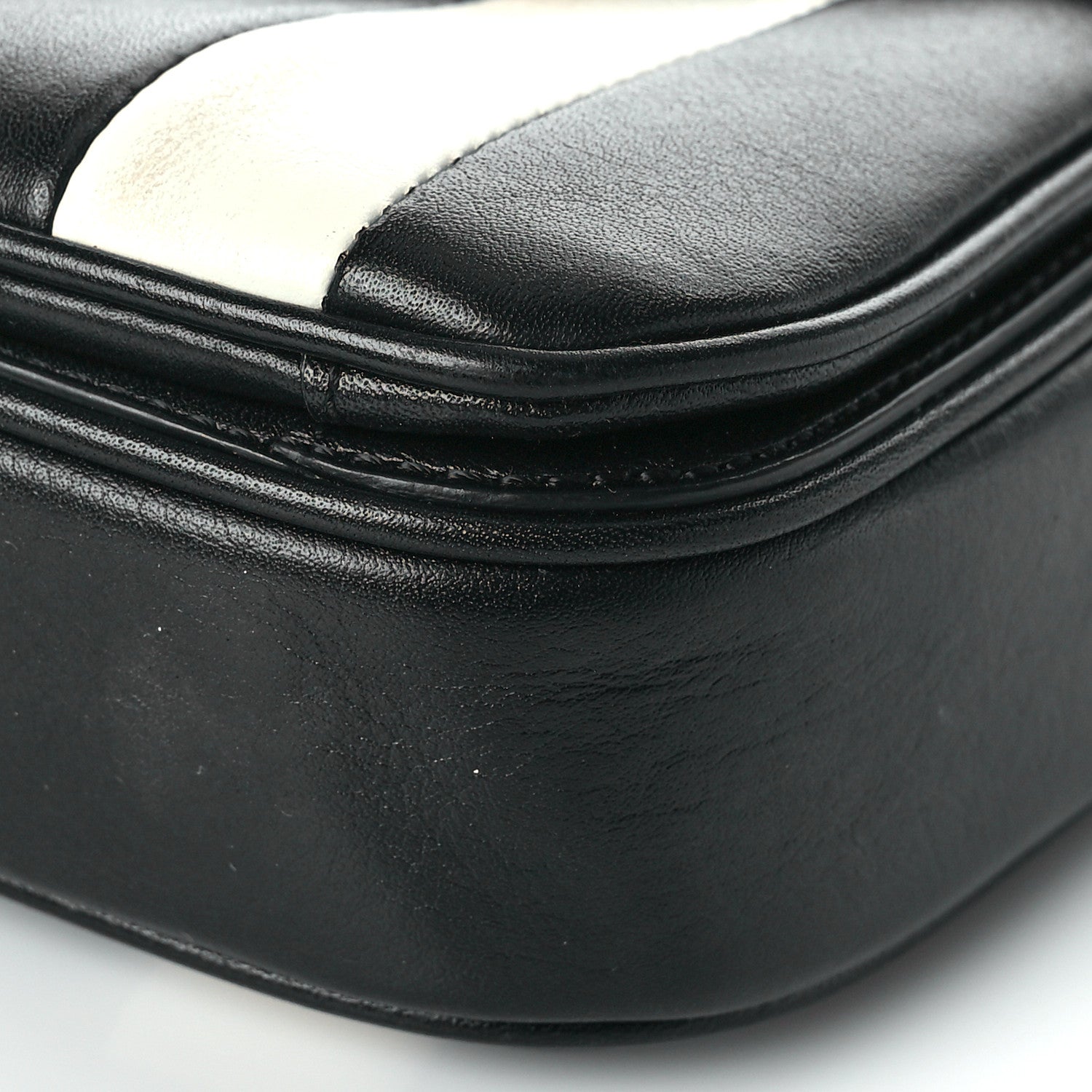 Celine Shiny Calfskin Stripes Small C Bag Black 9 of 12
