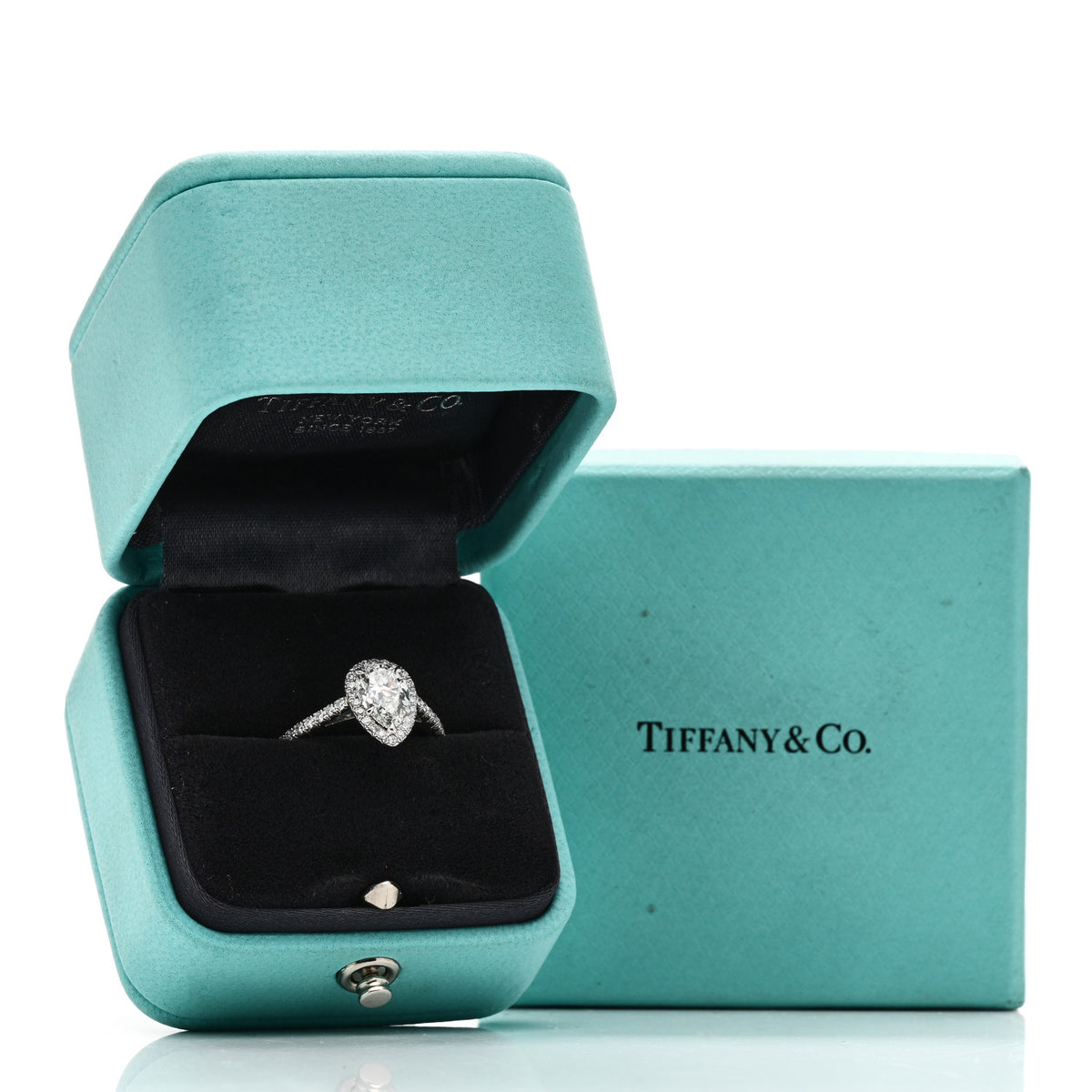 Platinum Diamond 1.05ct Soleste Pear Cut Ring 52 6