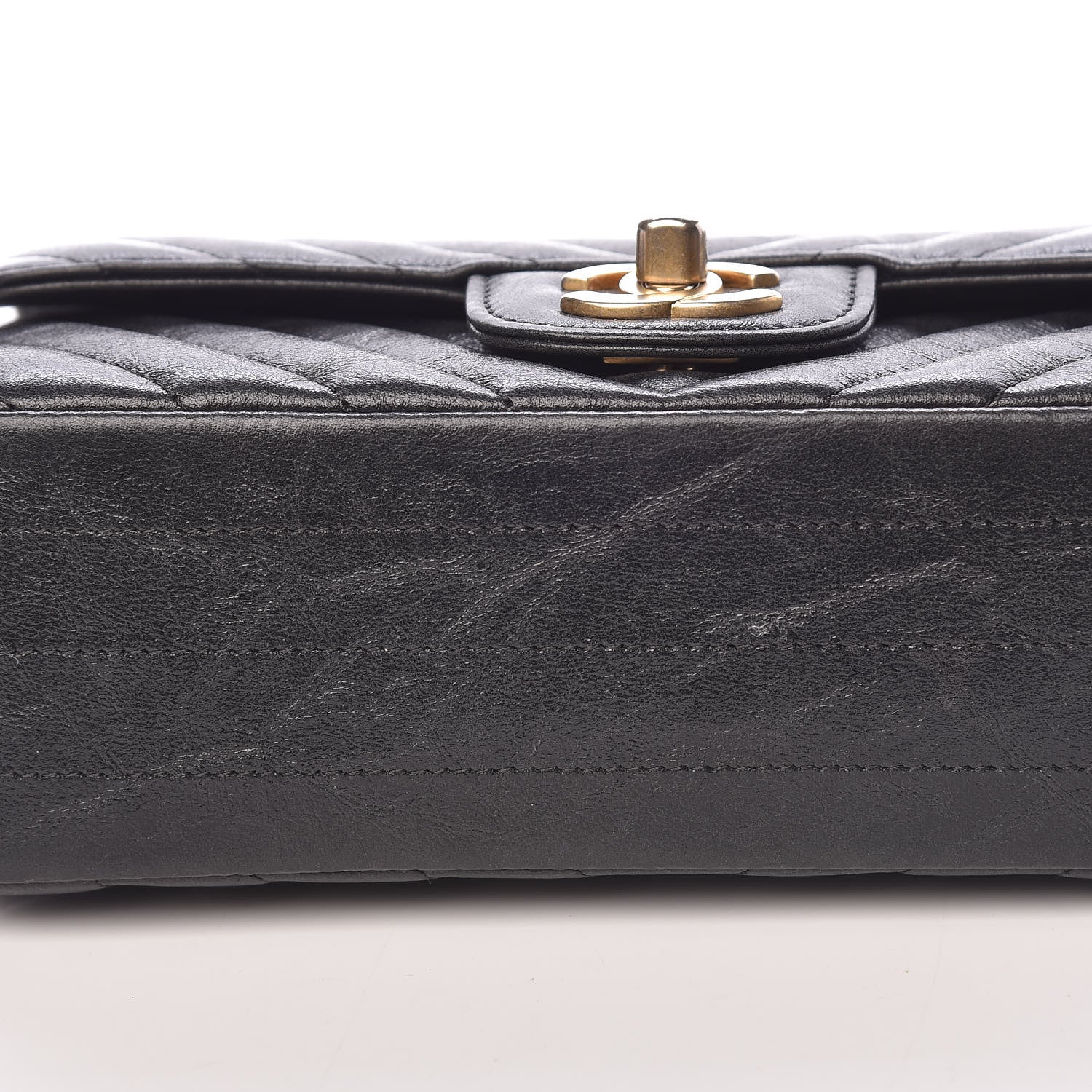 Chanel Iridescent Calfskin Chevron Quilted Mini Rectangular Flap Black 11 of 11