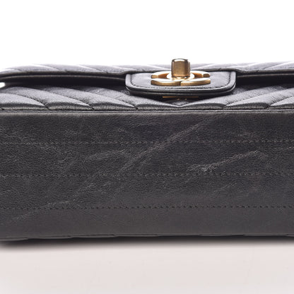Chanel Iridescent Calfskin Chevron Quilted Mini Rectangular Flap Black 11 of 11