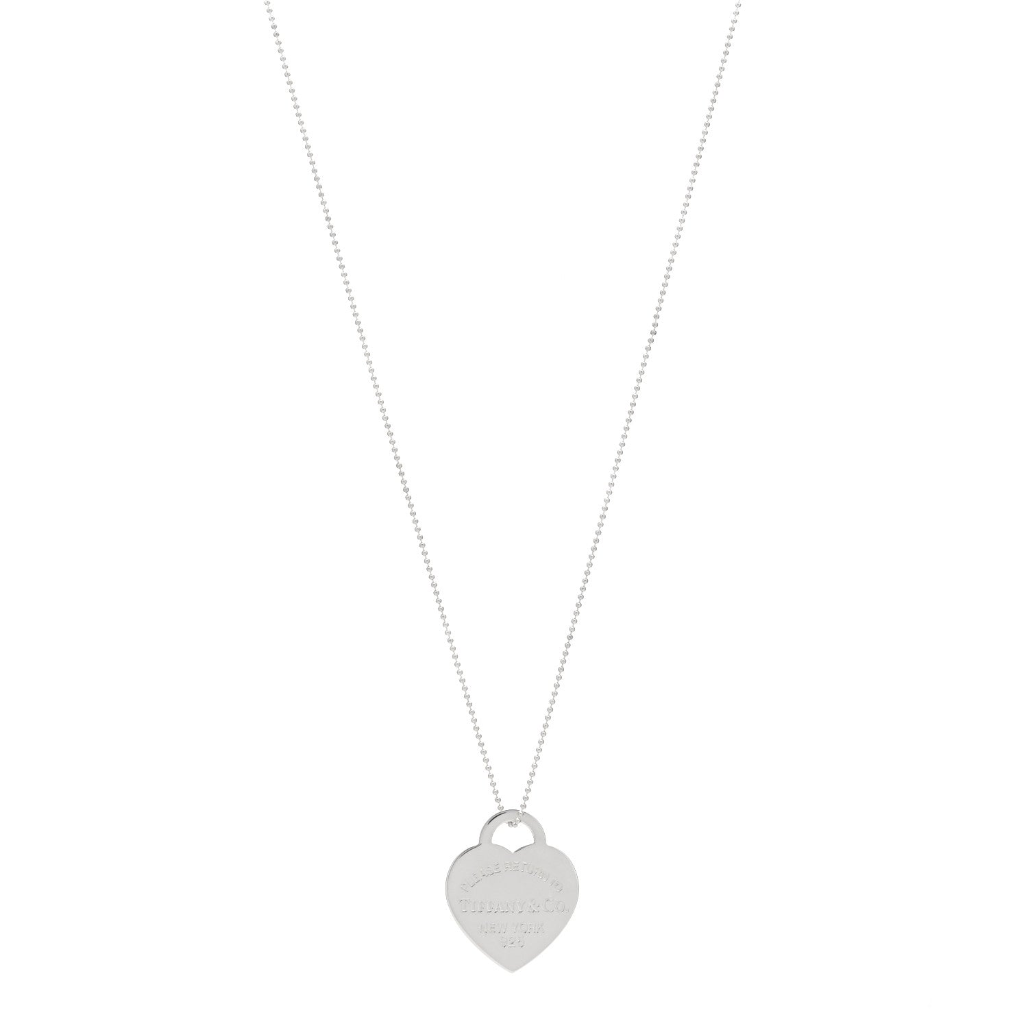Tiffany Sterling Silver Large Return to Tiffany Heart Pendant Necklace 1 of 5