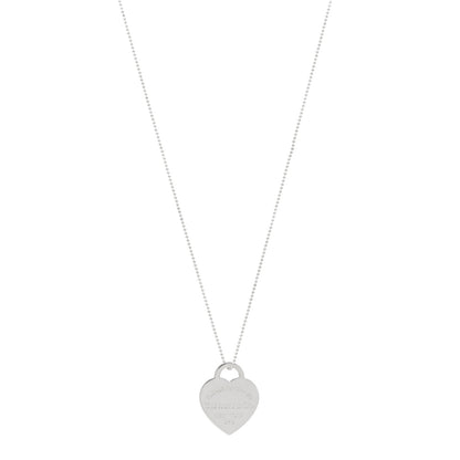 Tiffany Sterling Silver Large Return to Tiffany Heart Pendant Necklace 1 of 5