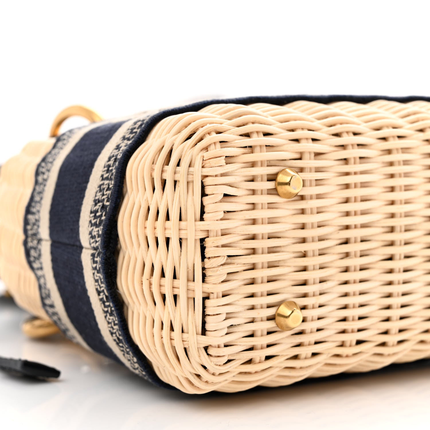 Christian Dior Wicker Oblique Mini Lady Dior Bag Blue 8 of 10