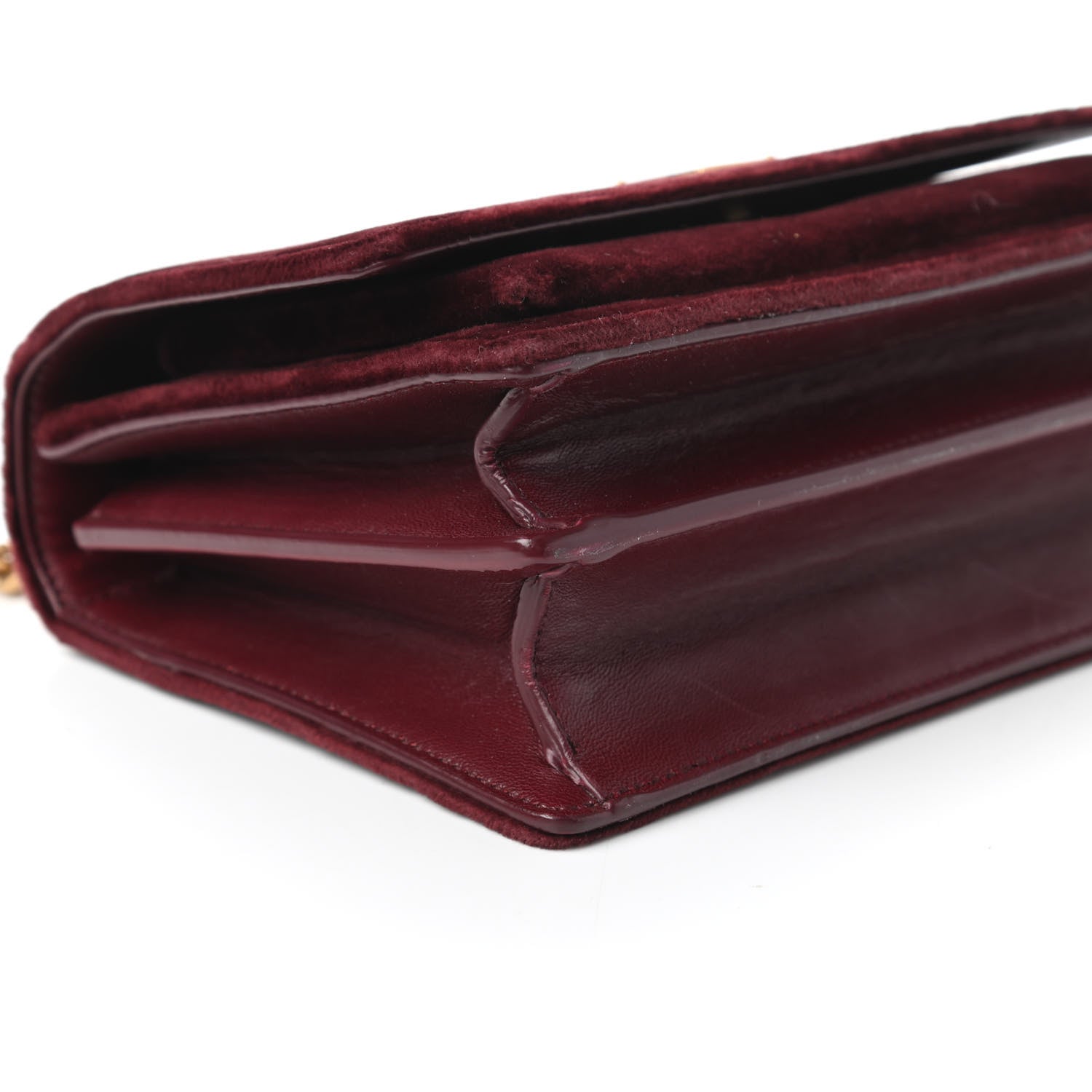 Saint Laurent Velvet Small Monogram Sunset Burgundy 7 of 11
