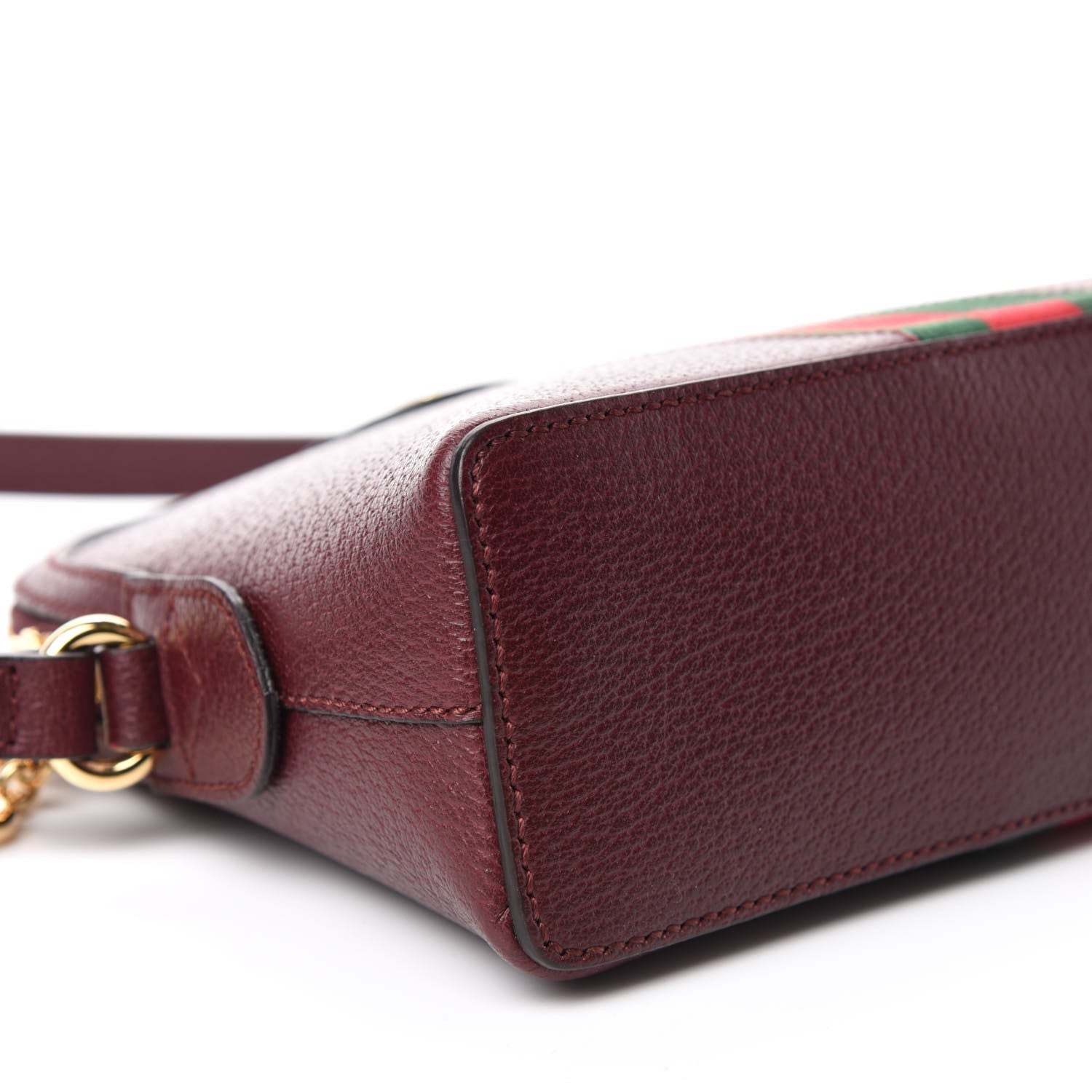 Gucci Textured Calfskin Web Small Ophidia Dome Shoulder Bag Vintage Bordeaux 6 of 11