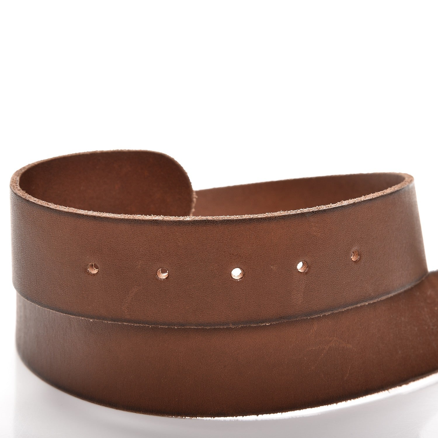 Gucci Calfskin Brass Feline Buckle Belt 80 32 Brown 4 of 6