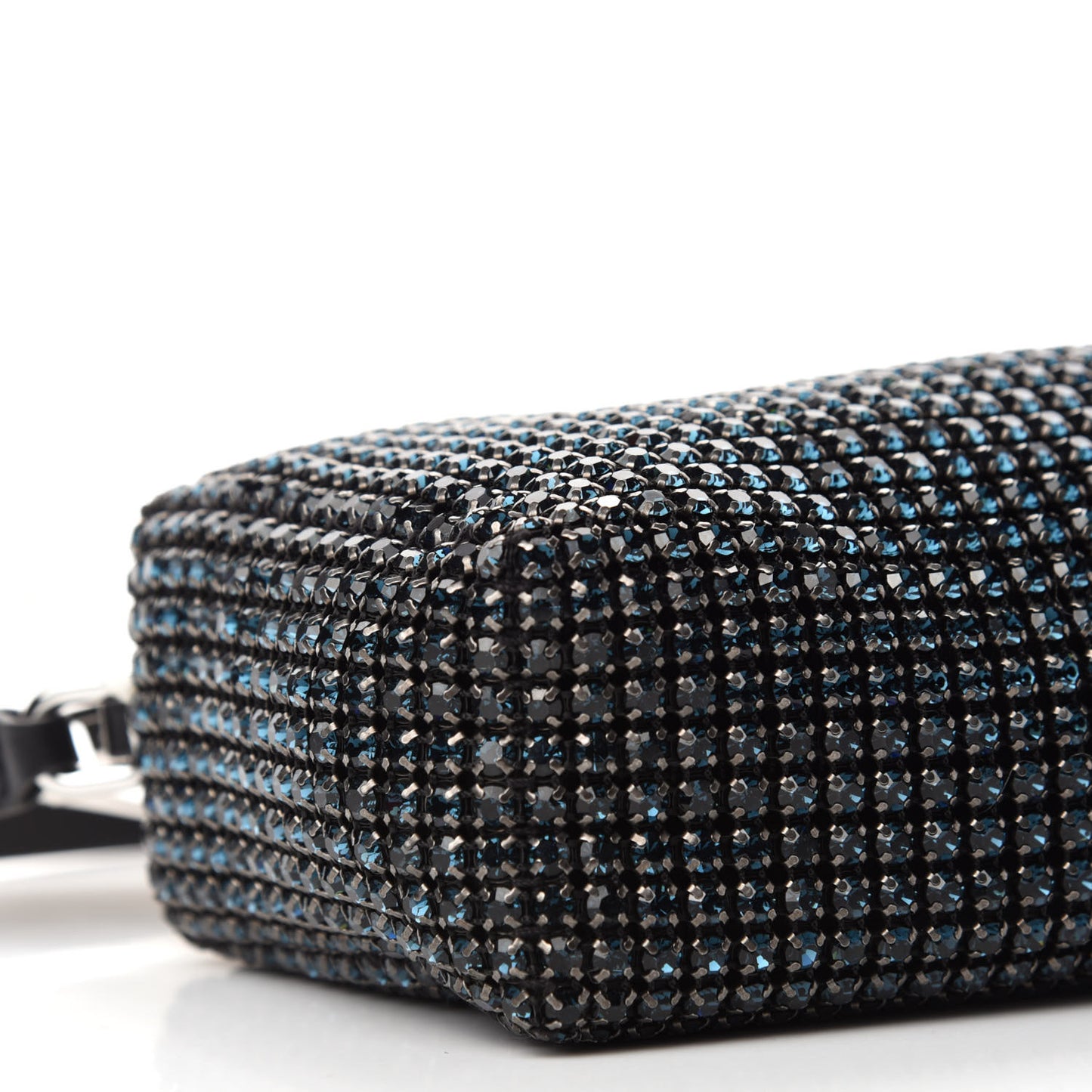 Mesh Crystal Rhinestone Mini Heiress Pouch Navy