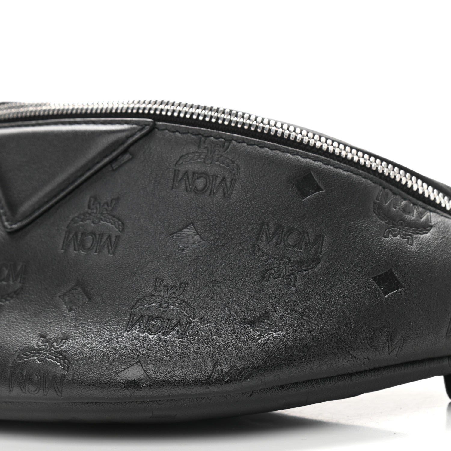 MCM Calfskin Ottomar Monogram Fursten Belt Bag Black 6 of 9