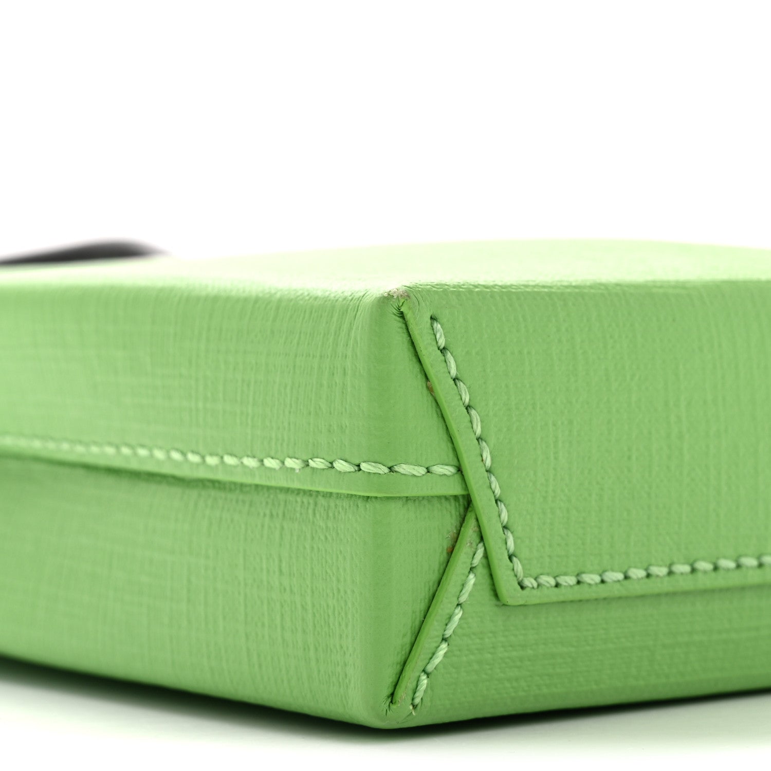 Balenciaga Squared Calfskin Logo Shopping Phone Holder Bag Light Green Fuchsia 9 of 10