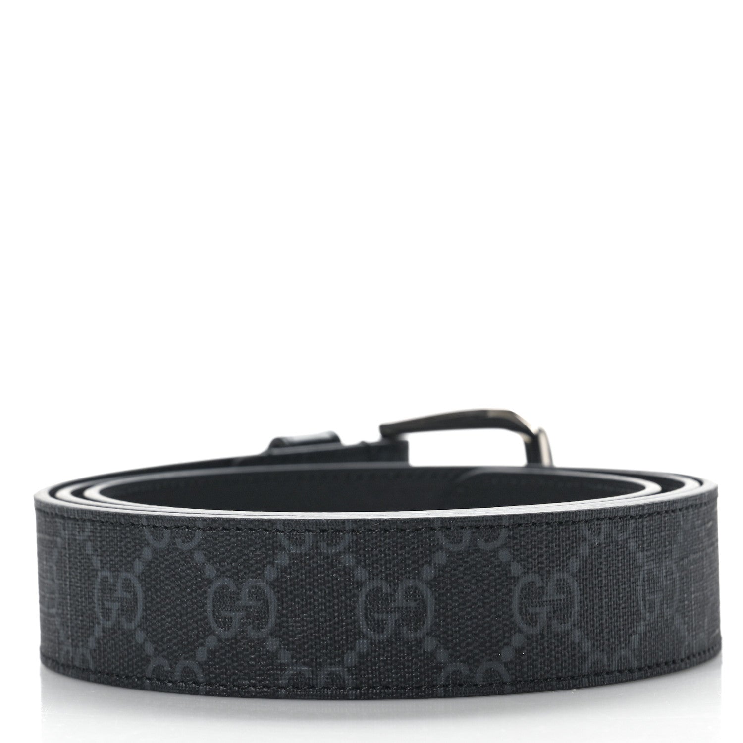 Gucci GG Supreme Monogram Plutone Calfskin 35mm Belt 110 44 Black 2 of 5