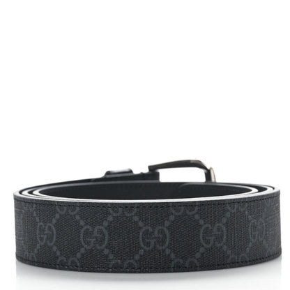 Gucci GG Supreme Monogram Plutone Calfskin 35mm Belt 110 44 Black 2 of 5