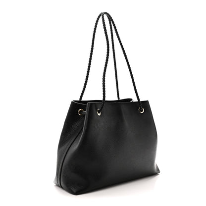 Gucci Calfskin Medium Braided Handle Gifford Tote Black 3 of 10