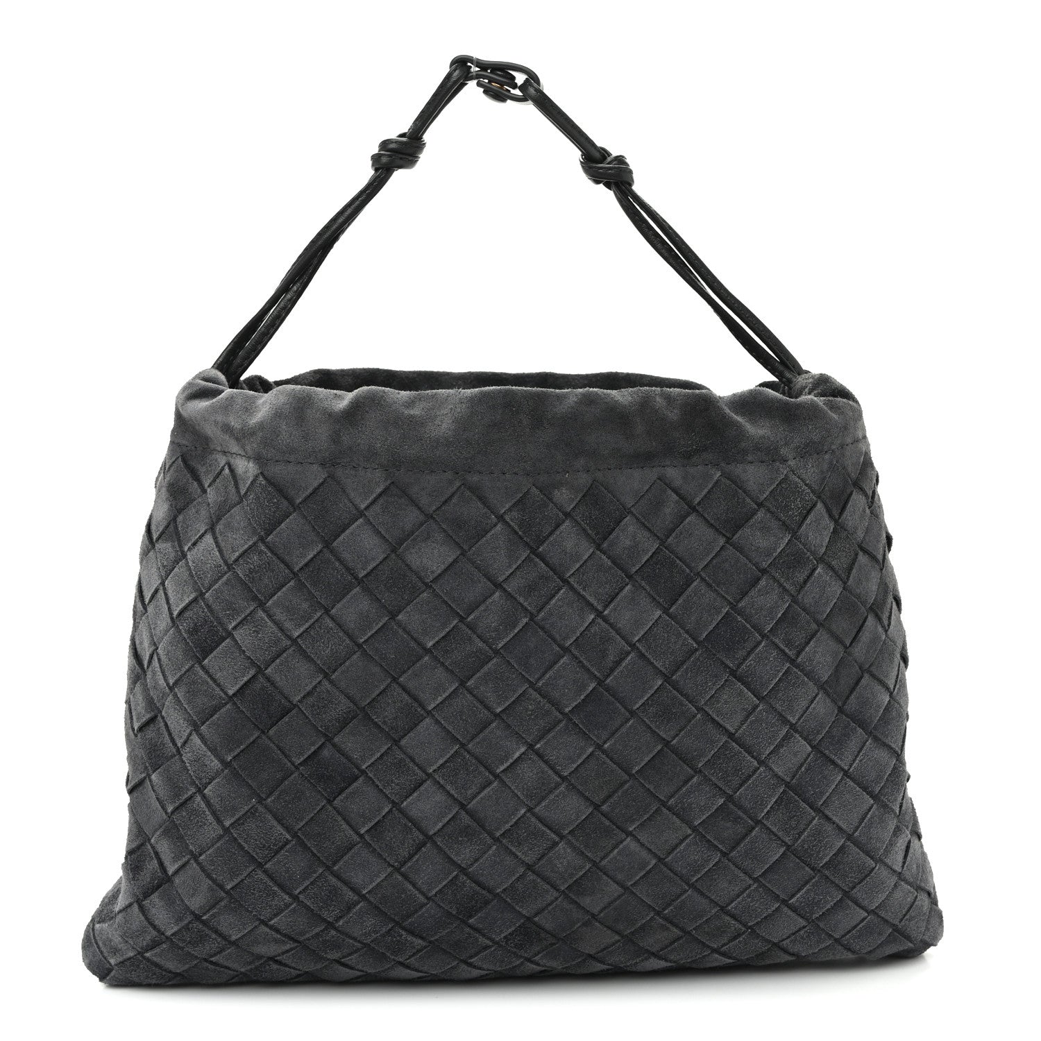 Bottega Veneta Suede Calfskin Intrecciato Medium Dustbag Grey 1 of 9