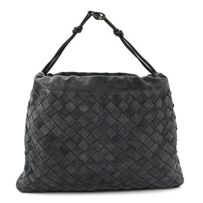 Bottega Veneta Suede Calfskin Intrecciato Medium Dustbag Grey 1 of 9