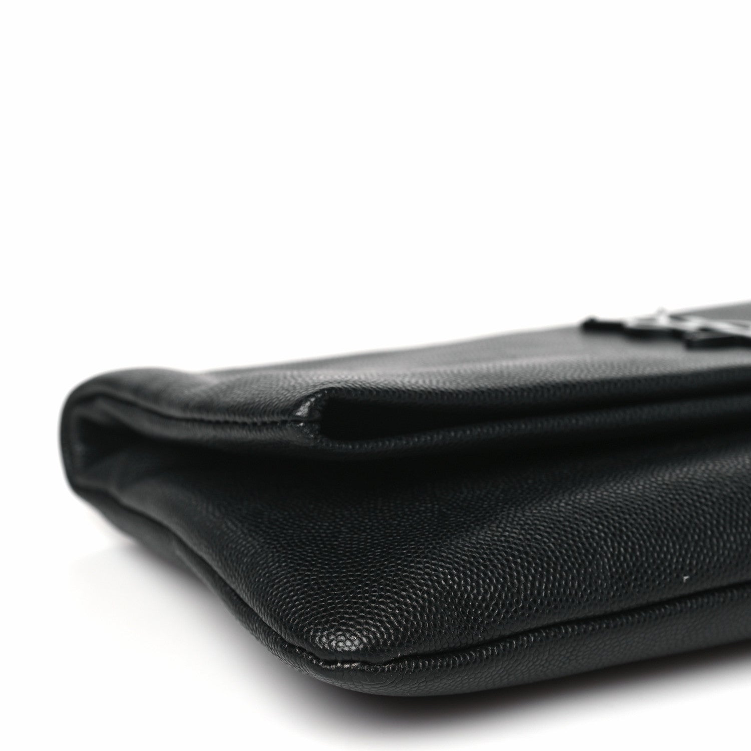 Saint Laurent Grain De Poudre West Hollywood Monogram Fold Over Clutch Black 8 of 9