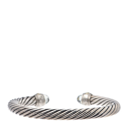David Yurman Sterling Silver 14K Yellow Gold Prasiolite 7mm Cable Classics Bracelet 3 of 4