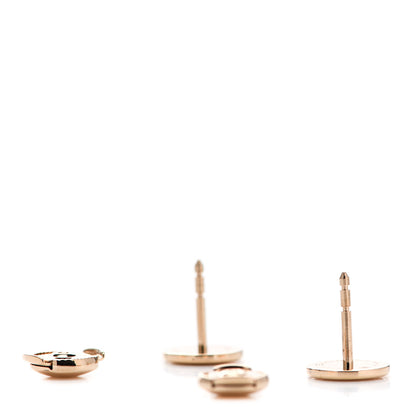 Hermes 18K Rose Gold TPM Ex-Libris Stud Earrings 3 of 5