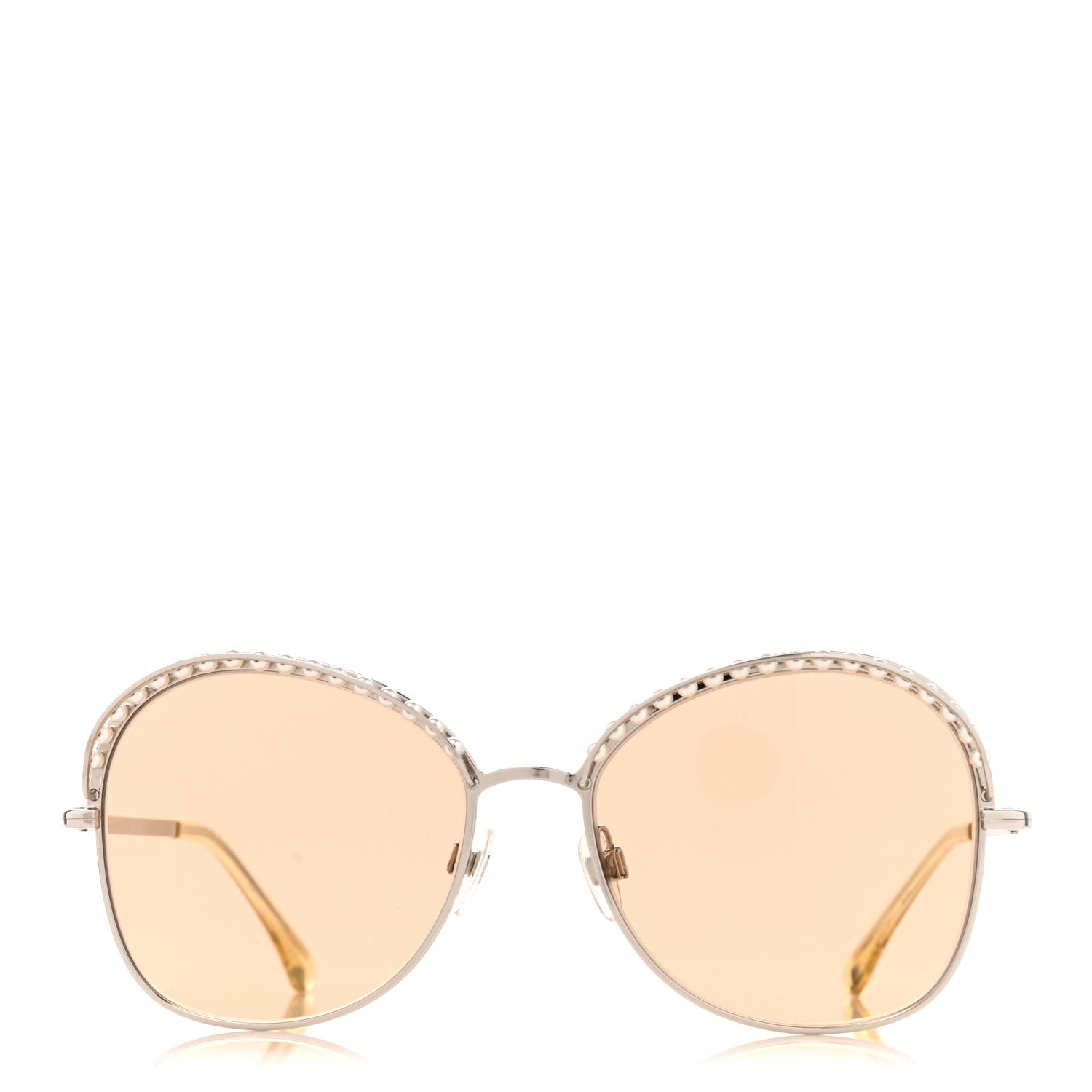 Chanel Metal Pearl Sunglasses 4246-H Silver Beige 2 of 8