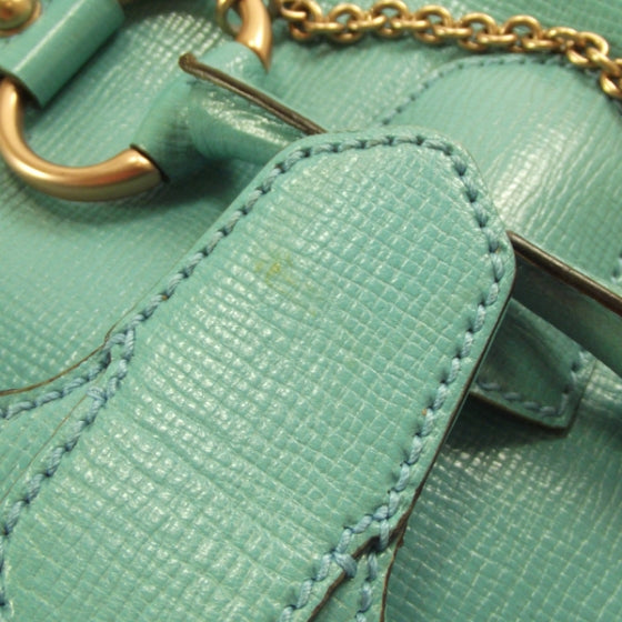 Leather Horsebit Flap Blue