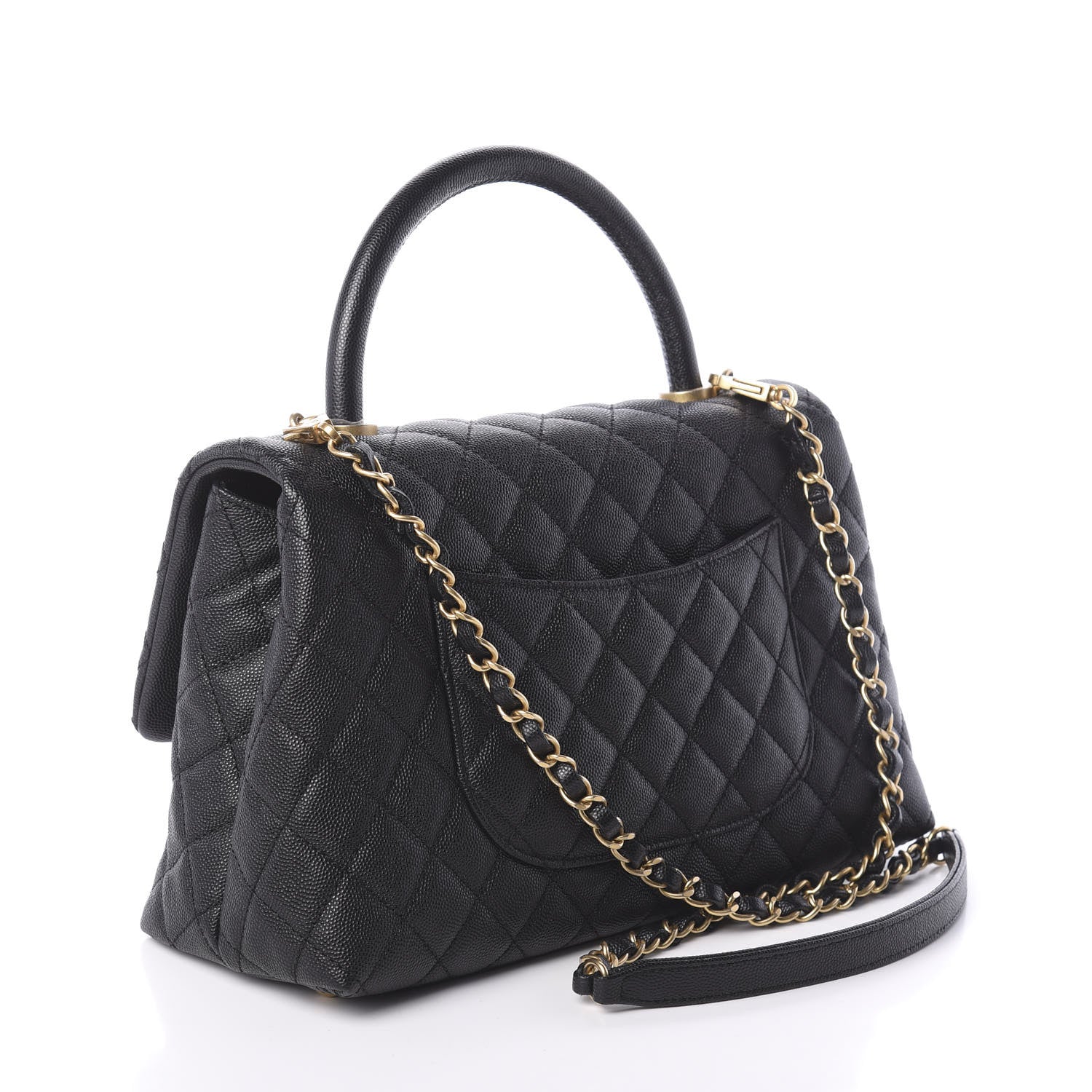 Chanel Caviar Quilted Small Coco Handle Flap Black 4 of 10