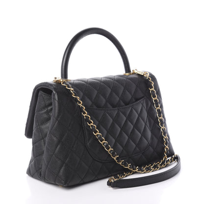 Chanel Caviar Quilted Small Coco Handle Flap Black 4 of 10