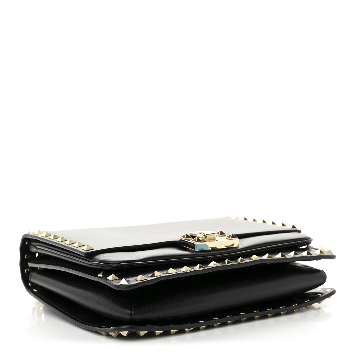 Valentino Garavani Vitello Rockstud Top Handle Shoulder Bag Black 4 of 9