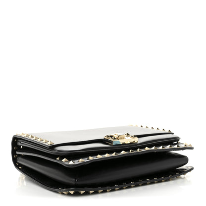 Valentino Garavani Vitello Rockstud Top Handle Shoulder Bag Black 4 of 9