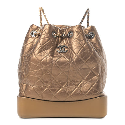 Chanel Metallic Aged Calfskin Quilted Gabrielle Backpack Bronze 1 of 4