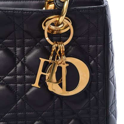 Christian Dior Lambskin Cannage Medium Lady Dior Black 8 of 12