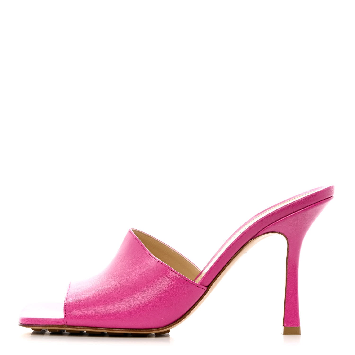 Bottega Veneta Lambskin Stretch Mule Sandals 38 Hollyhock 1 of 8