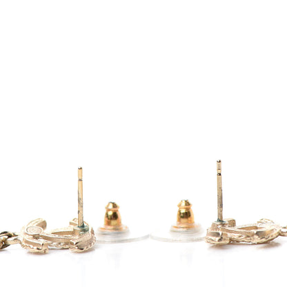Chanel Pearl CC Flower Drop Earrings Gold 3 of 4