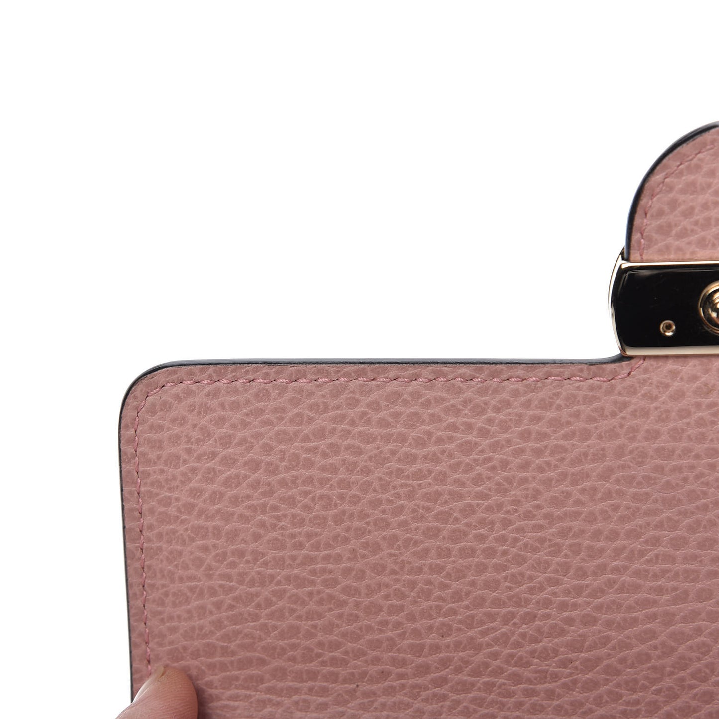Dollar Calfskin Interlocking G Chain Wallet Soft Pink