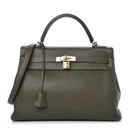 Hermes Togo Kelly Retourne 32 Vert Olive 1 of 9