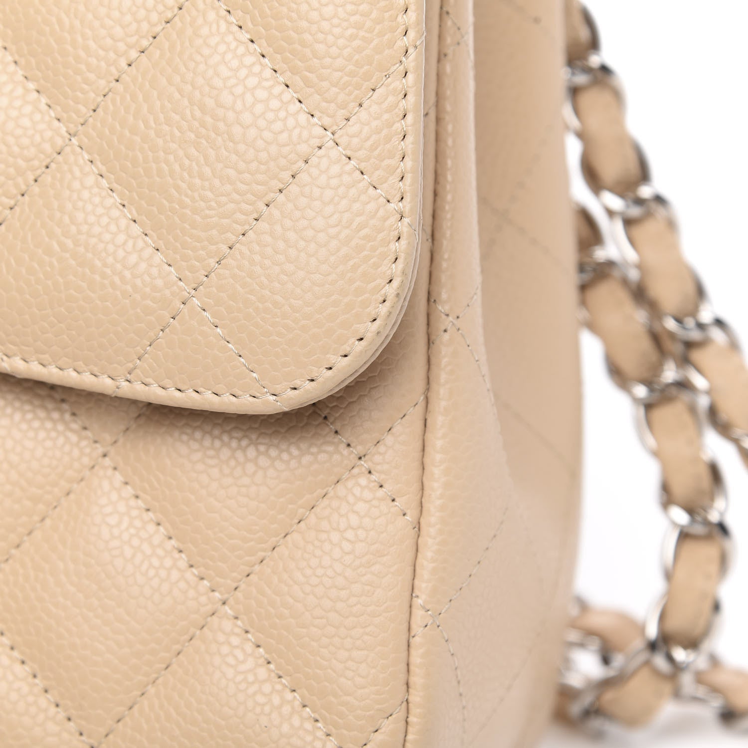 Chanel Caviar Quilted Jumbo Double Flap Beige Clair 11 of 14