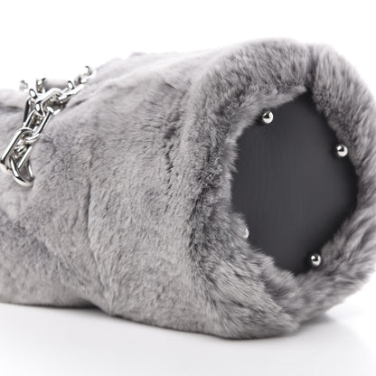 Alexander Wang Rabbit Fur Snakeskin Mini Roxy Bucket Grey 10 of 13
