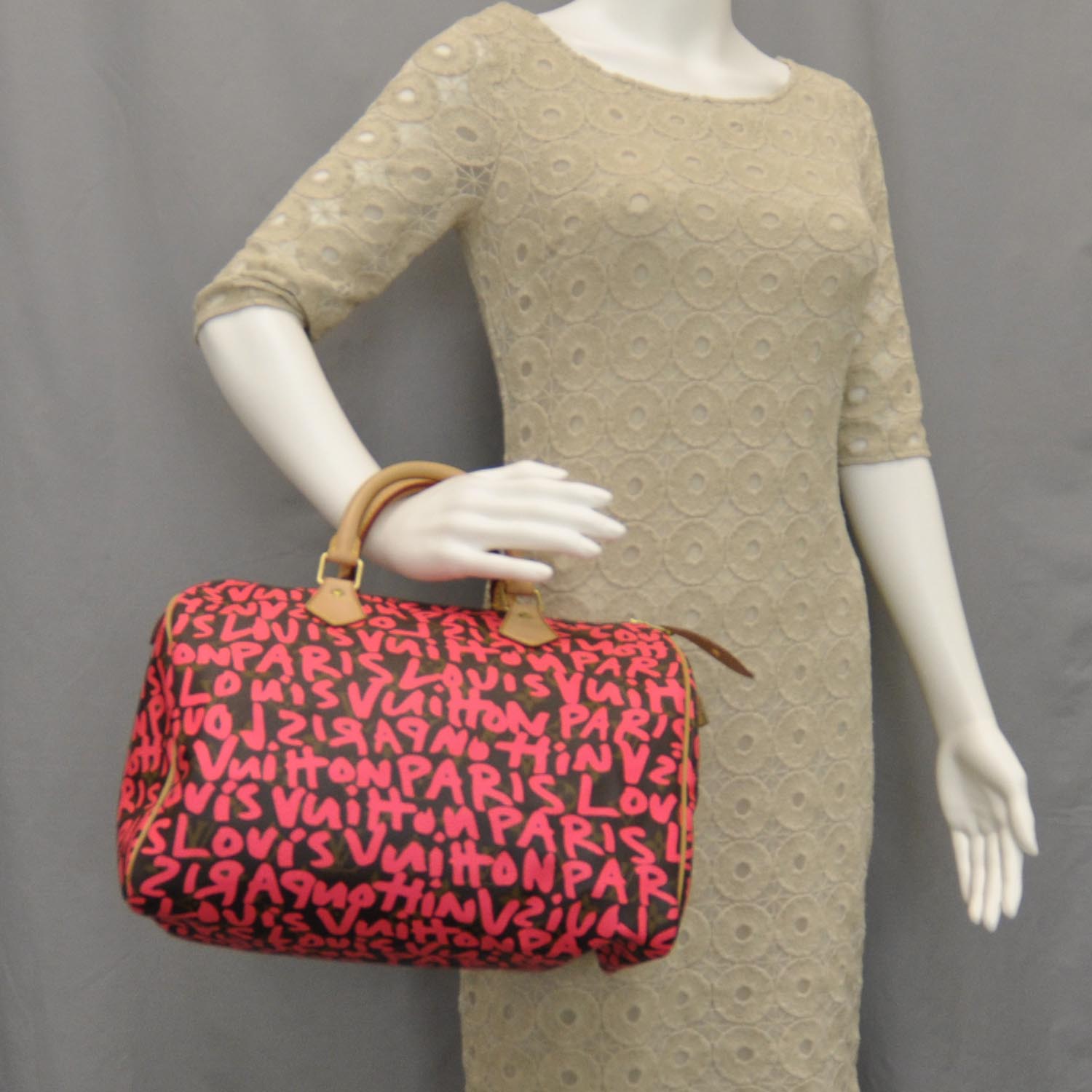 Louis Vuitton Monogram Graffiti Speedy 30 Fuchsia 2 of 9