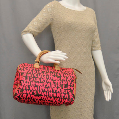 Louis Vuitton Monogram Graffiti Speedy 30 Fuchsia 2 of 9