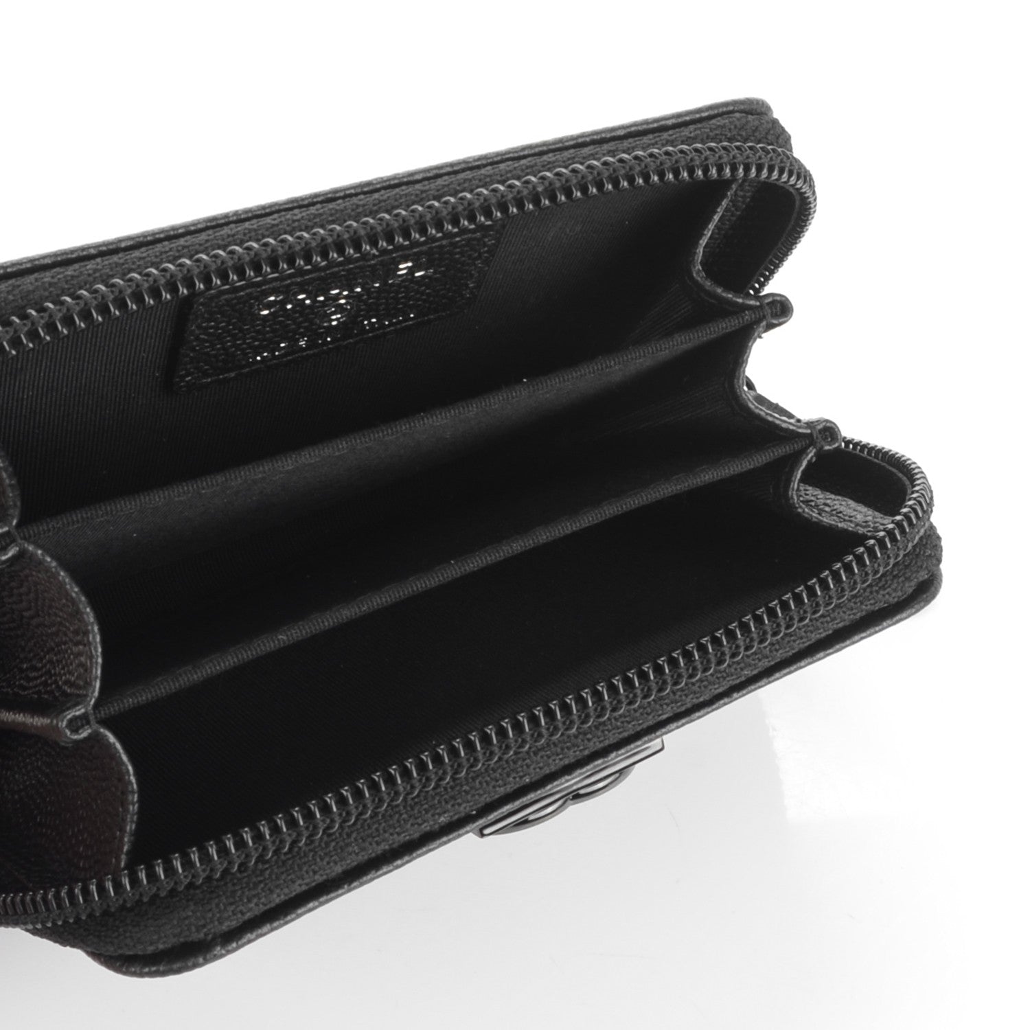 Chanel Caviar Quilted Boy Zip Around Coin Purse Wallet So Black 5 of 7